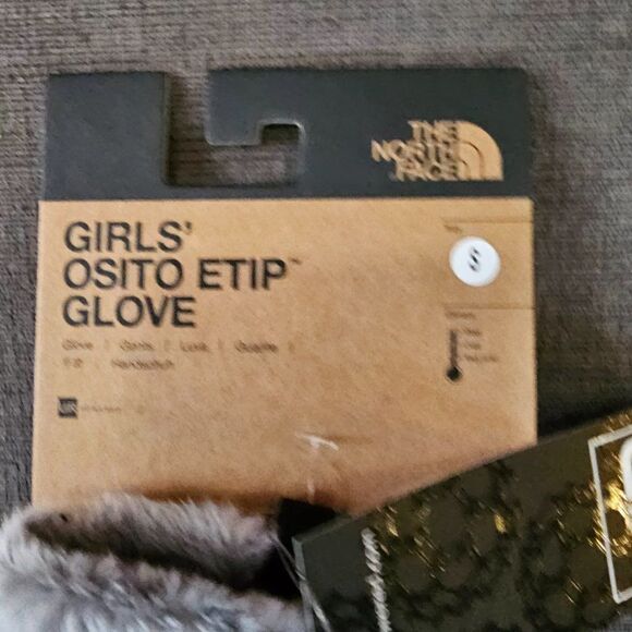 The North Face Kids Girls Meld Grey Osito Etip Gloves Size Small - Picture 6 of 13